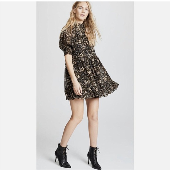 Ulla Johnson Josie Paisley Silk Dress in Forest Size 0 - Picture 3 of 8